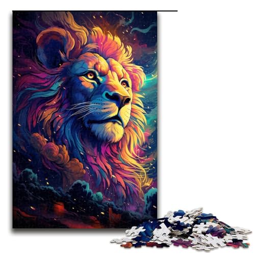 Fantasy Bunter Löwe 1000 teiliges Puzzle für Erwachsene als Geschenk geeignet für Jugendliche ab 14 Jahren 75 x 50 cm Fantasy Bunter Löwe 1000 teiliges Puzzle für Erwachsene als Geschenk geeignet für Jugendliche ab 14 Jahren 75 x 50 cm von QSYFNBZL