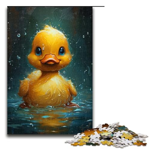 Niedliche kleine gelbe Ente 1000 teiliges Puzzle für Erwachsene als Geschenk geeignet für Teenager ab 14 Jahren 1000 Teile von QSYFNBZL