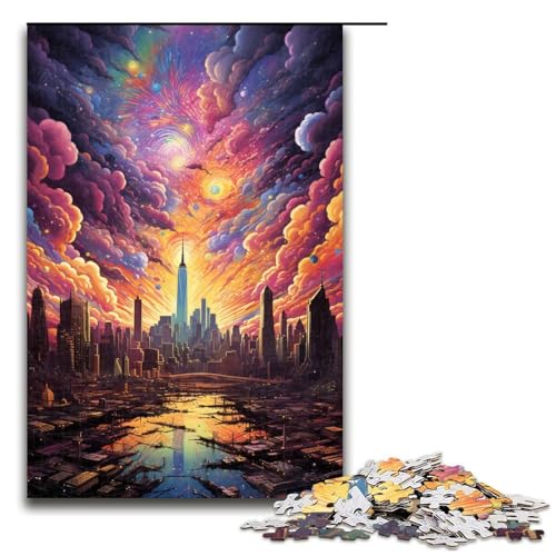 Psychedelische New Yorker Skyline 1000 teiliges Puzzle für Erwachsene als Geschenk geeignet für Jugendliche ab 14 Jahren 75 x 50 cm Psychedelische New Yorker Skyline 1000 teiliges Puzzle für Erwachsene als Geschenk geeignet für Jugendliche ab 14 Jahren 75 x 50 cm von QSYFNBZL
