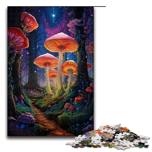 Psychedelische Pilze im Wald 1000 teiliges Puzzle für Erwachsene als Geschenk geeignet für und Teenager ab 14 Jahren 75 x 50 cm Psychedelische Pilze im Wald 1000 teiliges Puzzle für Erwachsene als Geschenk geeignet für und Teenager ab 14 Jahren 75 x 50 cm von QSYFNBZL