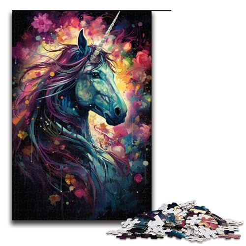 Psychedelisches buntes Einhorn Puzzle mit 1000 Teilen für Erwachsene als Geschenk geeignet für Teenager ab 14 Jahren 75 x 50 cm Psychedelisches buntes Einhorn Puzzle mit 1000 Teilen für Erwachsene als Geschenk geeignet für Teenager ab 14 Jahren 75 x 50 cm von QSYFNBZL