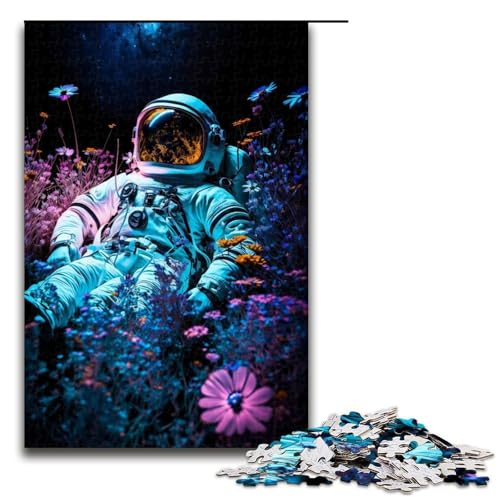 Puzzle 1000 Teile Astro in einem Garten Puzzle für Erwachsene aus Holz Lernspiel Herausforderungsspielzeug 75x50cm von QSYFNBZL