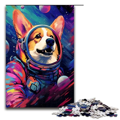 Puzzle 1000 Teile Astronaut Corgi Baby Puzzle für Erwachsene Holz Lernspiel Herausforderung Spielzeug 75x50cm von QSYFNBZL