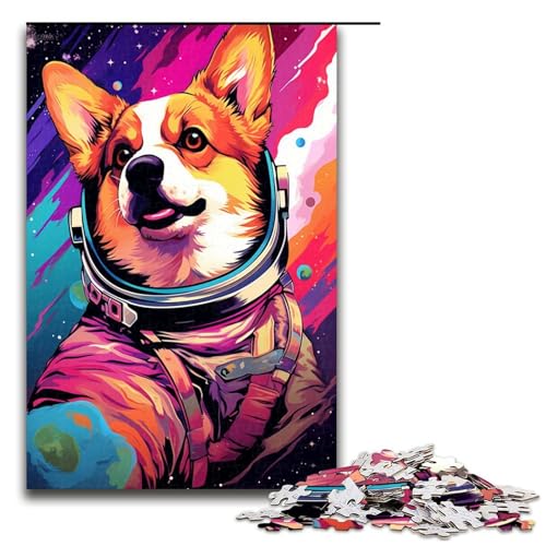 Puzzle 1000 Teile Astronaut Corgi Baby Puzzle für Erwachsene Holz Lernspiel Herausforderung Spielzeug 75x50cm von QSYFNBZL