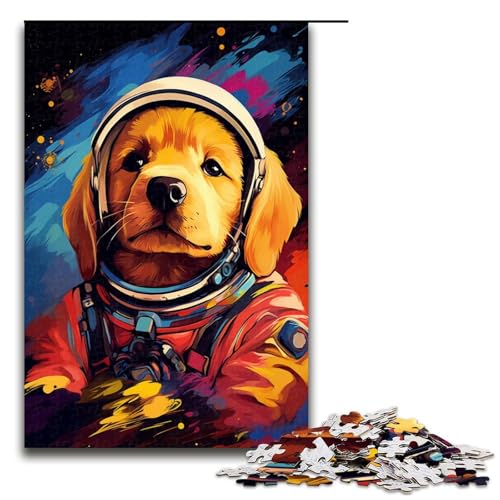 Puzzle 1000 Teile Astronaut Golden Retriever Baby Puzzle für Erwachsene Holz Lernspiel Herausforderung Spielzeug 75x50cm Puzzle 1000 Teile Astronaut Golden Retriever Baby Puzzle für Erwachsene Holz Lernspiel Herausforderung Spielzeug 75x50cm von QSYFNBZL