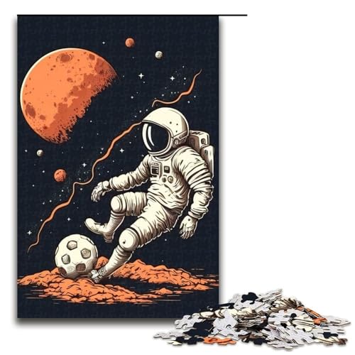 Puzzle 1000 Teile Astronaut spielt Fußball Puzzle für Erwachsene aus Holz Lernspiel Herausforderungsspielzeug 75x50cm Puzzle 1000 Teile Astronaut spielt Fußball Puzzle für Erwachsene aus Holz Lernspiel Herausforderungsspielzeug 75x50cm von QSYFNBZL