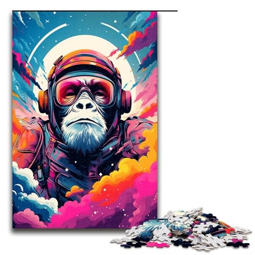 Puzzle 1000 Teile Astronautenaffe von SplattersLots Dickes farbiges Puzzle für Erwachsene Lernspiel aus Holz Herausforderungsspielzeug 75 x 50 cm Puzzle 1000 Teile Astronautenaffe von SplattersLots Dickes farbiges Puzzle für Erwachsene Lernspiel aus Holz Herausforderungsspielzeug 75 x 50 cm von QSYFNBZL