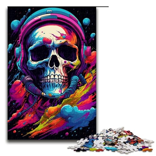 Puzzle 1000 Teile Astronautenschädel von SplattersLots Dickes farbiges Puzzle für Erwachsene Lernspiel aus Holz Herausforderungsspielzeug 75 x 50 cm Puzzle 1000 Teile Astronautenschädel von SplattersLots Dickes farbiges Puzzle für Erwachsene Lernspiel aus Holz Herausforderungsspielzeug 75 x 50 cm von QSYFNBZL