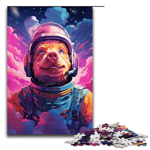 Puzzle 1000 Teile Astronautenschwein von SplattersLots Dickes farbiges Puzzle für Erwachsene Lernspiel aus Holz Herausforderungsspielzeug 75 x 50 cm Puzzle 1000 Teile Astronautenschwein von SplattersLots Dickes farbiges Puzzle für Erwachsene Lernspiel aus Holz Herausforderungsspielzeug 75 x 50 cm von QSYFNBZL