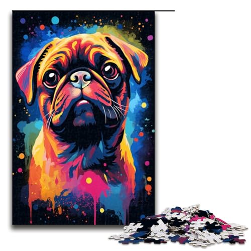 Puzzle 1000 Teile Baby Mops ist von Spritzern umgeben viele Bunte Puzzles für Erwachsene Lernspiel aus Holz Herausforderungsspielzeug 75 x 50 cm Puzzle 1000 Teile Baby Mops ist von Spritzern umgeben viele Bunte Puzzles für Erwachsene Lernspiel aus Holz Herausforderungsspielzeug 75 x 50 cm von QSYFNBZL