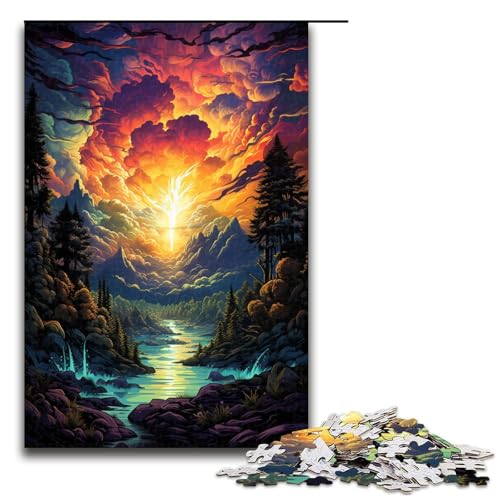 Puzzle 1000 Teile Bach unter Sonnenuntergang Puzzle für Erwachsene aus Holz Lernspiel Herausforderung Spielzeug 75x50cm Puzzle 1000 Teile Bach unter Sonnenuntergang Puzzle für Erwachsene aus Holz Lernspiel Herausforderung Spielzeug 75x50cm von QSYFNBZL