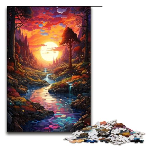 Puzzle 1000 Teile Bach unter Sonnenuntergang Puzzle für Erwachsene aus Holz Lernspiel Herausforderung Spielzeug 75x50cm Puzzle 1000 Teile Bach unter Sonnenuntergang Puzzle für Erwachsene aus Holz Lernspiel Herausforderung Spielzeug 75x50cm von QSYFNBZL