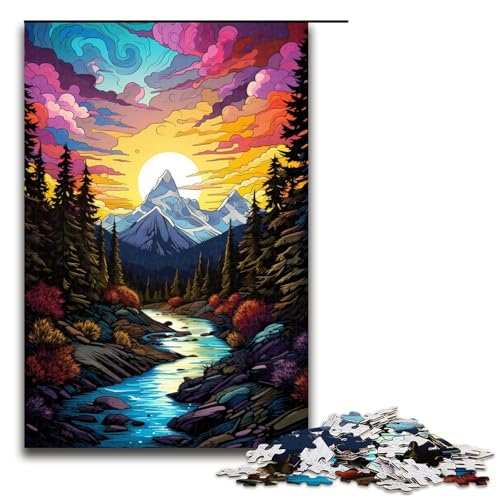 Puzzle 1000 Teile Banff Nationalpark Puzzle für Erwachsene aus Holz Lernspiel Herausforderungsspielzeug 75x50cm von QSYFNBZL