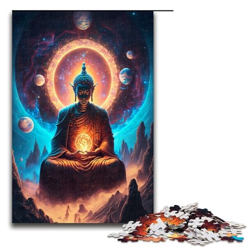 Puzzle 1000 Teile Buddha Puzzle für Erwachsene Holz Lernspiel Herausforderung Spielzeug 75x50cm von QSYFNBZL