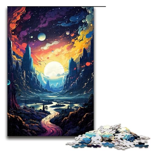 Puzzle 1000 Teile Bunte Planetenlandschaft Puzzle für Erwachsene hölzernes Lernspiel Herausforderungsspielzeug 75 x 50 cm Puzzle 1000 Teile Bunte Planetenlandschaft Puzzle für Erwachsene hölzernes Lernspiel Herausforderungsspielzeug 75 x 50 cm von QSYFNBZL