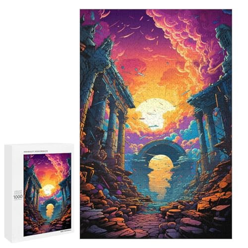 Puzzle 1000 Teile Bunte Psychedelia römischer Ruinen Puzzle für Erwachsene aus Holz Lernspiel Herausforderungsspielzeug 75 x 50 cm Puzzle 1000 Teile Bunte Psychedelia römischer Ruinen Puzzle für Erwachsene aus Holz Lernspiel Herausforderungsspielzeug 75 x 50 cm von QSYFNBZL