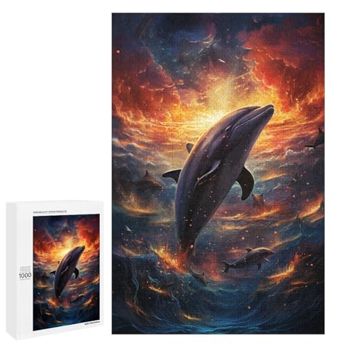 Puzzle 1000 Teile Bunte psychedelische Delfine Puzzle für Erwachsene aus Holz Lernspiel Herausforderungsspielzeug 75 x 50 cm Puzzle 1000 Teile Bunte psychedelische Delfine Puzzle für Erwachsene aus Holz Lernspiel Herausforderungsspielzeug 75 x 50 cm von QSYFNBZL