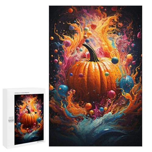 Puzzle 1000 Teile Bunte psychedelische Kürbiszeichnung Puzzle für Erwachsene Lernspiel aus Holz Herausforderungsspielzeug 75 x 50 cm Puzzle 1000 Teile Bunte psychedelische Kürbiszeichnung Puzzle für Erwachsene Lernspiel aus Holz Herausforderungsspielzeug 75 x 50 cm von QSYFNBZL