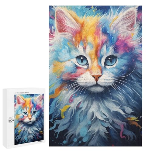 Puzzle 1000 Teile Bunte psychedelische Zeichnung Katzen Puzzle für Erwachsene hölzernes Lernspiel Herausforderungsspielzeug 75 x 50 cm Puzzle 1000 Teile Bunte psychedelische Zeichnung Katzen Puzzle für Erwachsene hölzernes Lernspiel Herausforderungsspielzeug 75 x 50 cm von QSYFNBZL