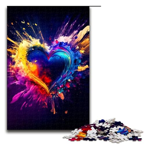 Puzzle 1000 Teile Buntes Herz Puzzle für Erwachsene aus Holz Lernspiel Herausforderungsspielzeug 75 x 50 cm Puzzle 1000 Teile Buntes Herz Puzzle für Erwachsene aus Holz Lernspiel Herausforderungsspielzeug 75 x 50 cm von QSYFNBZL