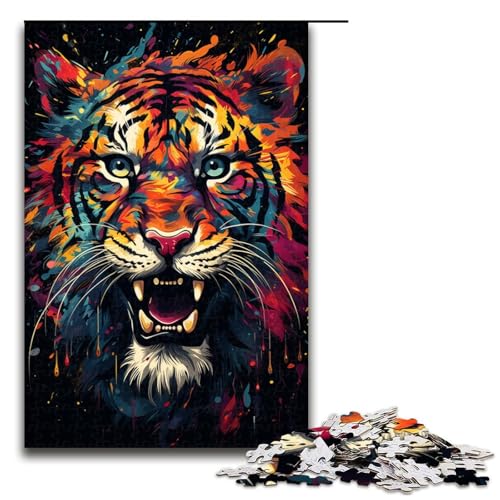 Puzzle 1000 Teile Buntes Tiger Puzzle für Erwachsene aus Holz Lernspiel Herausforderungsspielzeug 75 x 50 cm Puzzle 1000 Teile Buntes Tiger Puzzle für Erwachsene aus Holz Lernspiel Herausforderungsspielzeug 75 x 50 cm von QSYFNBZL