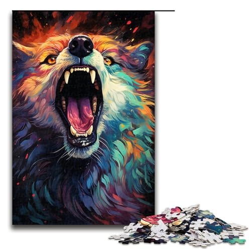 Puzzle 1000 Teile Buntes Wolfspuzzle für Erwachsene aus Holz Lernspiel Herausforderungsspielzeug 75 x 50 cm Puzzle 1000 Teile Buntes Wolfspuzzle für Erwachsene aus Holz Lernspiel Herausforderungsspielzeug 75 x 50 cm von QSYFNBZL