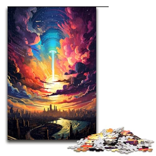 Puzzle 1000 Teile Buntes psychedelisches Himmelsstadt Puzzle für Erwachsene aus Holz Lernspiel Herausforderungsspielzeug 75 x 50 cm Puzzle 1000 Teile Buntes psychedelisches Himmelsstadt Puzzle für Erwachsene aus Holz Lernspiel Herausforderungsspielzeug 75 x 50 cm von QSYFNBZL