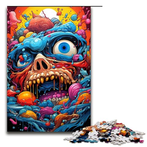 Puzzle 1000 Teile Buntes psychedelisches Monster Puzzle für Erwachsene Holz Lernspiel Herausforderungsspielzeug 75 x 50 cm Puzzle 1000 Teile Buntes psychedelisches Monster Puzzle für Erwachsene Holz Lernspiel Herausforderungsspielzeug 75 x 50 cm von QSYFNBZL