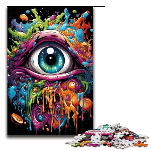 Puzzle 1000 Teile Buntes seltsames Augenpuzzle für Erwachsene aus Holz Lernspiel Herausforderungsspielzeug 75 x 50 cm Puzzle 1000 Teile Buntes seltsames Augenpuzzle für Erwachsene aus Holz Lernspiel Herausforderungsspielzeug 75 x 50 cm von QSYFNBZL