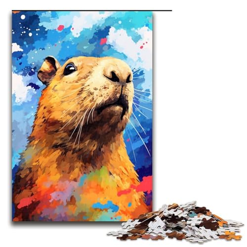Puzzle 1000 Teile Capybara ist von Spritzern umgeben Viele Bunte Puzzles für Erwachsene Lernspiel aus Holz Herausforderungsspielzeug 75 x 50 cm Puzzle 1000 Teile Capybara ist von Spritzern umgeben Viele Bunte Puzzles für Erwachsene Lernspiel aus Holz Herausforderungsspielzeug 75 x 50 cm von QSYFNBZL