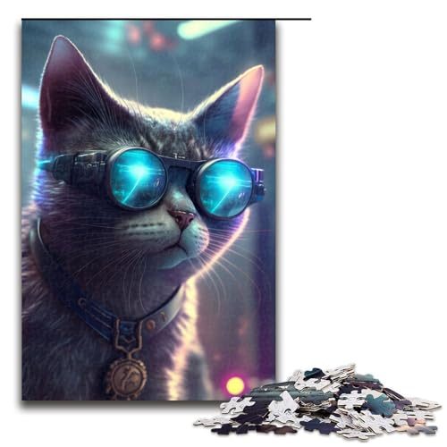Puzzle 1000 Teile Cyberpunk Katzen Puzzle für Erwachsene aus Holz Lernspiel Herausforderungsspielzeug 75 x 50 cm Puzzle 1000 Teile Cyberpunk Katzen Puzzle für Erwachsene aus Holz Lernspiel Herausforderungsspielzeug 75 x 50 cm von QSYFNBZL
