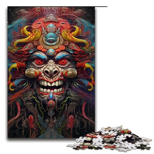 Puzzle 1000 Teile Dämonenmasken Puzzle für Erwachsene Holz Lernspiel Herausforderung Spielzeug 1000 PCS von QSYFNBZL