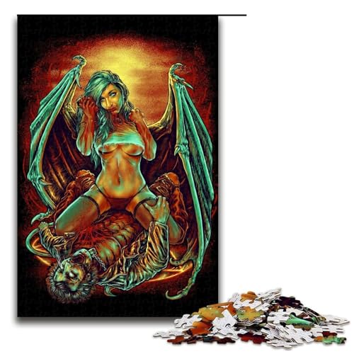 Puzzle 1000 Teile Dark Romance Puzzle für Erwachsene aus Holz Lernspiel Herausforderungsspielzeug 75 x 50 cm Puzzle 1000 Teile Dark Romance Puzzle für Erwachsene aus Holz Lernspiel Herausforderungsspielzeug 75 x 50 cm von QSYFNBZL