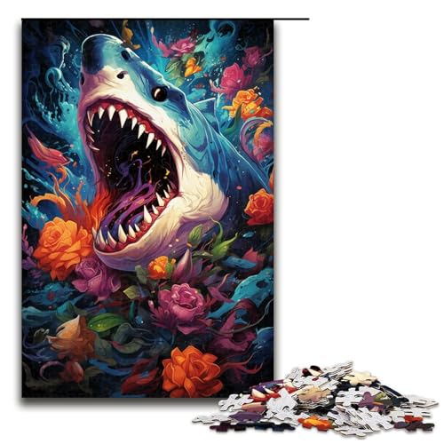 Puzzle 1000 Teile Die farbenfrohe Psychedelia der Hai Mythologie Puzzle für Erwachsene aus Holz Lernspiel Herausforderungsspielzeug 75x50cm Puzzle 1000 Teile Die farbenfrohe Psychedelia der Hai Mythologie Puzzle für Erwachsene aus Holz Lernspiel Herausforderungsspielzeug 75x50cm von QSYFNBZL