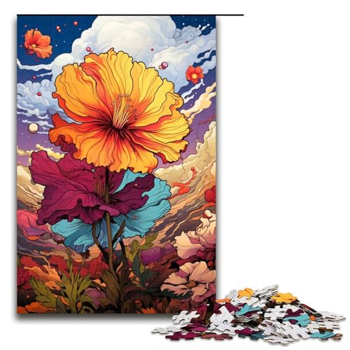 Puzzle 1000 Teile Die farbenfrohe Psychedelia von Cistus Puzzle für Erwachsene aus Holz Lernspiel Herausforderungsspielzeug 75x50cm von QSYFNBZL