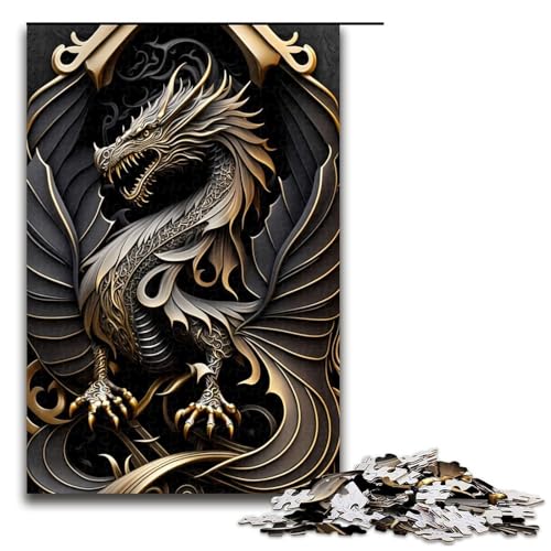 Puzzle 1000 Teile Drachenwächter Puzzle für Erwachsene Holz Lernspiel Herausforderung Spielzeug 75x50cm von QSYFNBZL