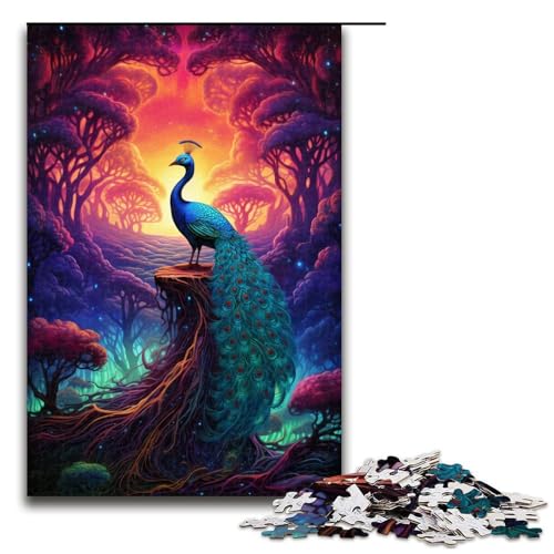 Puzzle 1000 Teile Farbiger Pfau Puzzle für Erwachsene Holz Lernspiel Herausforderungsspielzeug 75 x 50 cm Puzzle 1000 Teile Farbiger Pfau Puzzle für Erwachsene Holz Lernspiel Herausforderungsspielzeug 75 x 50 cm von QSYFNBZL
