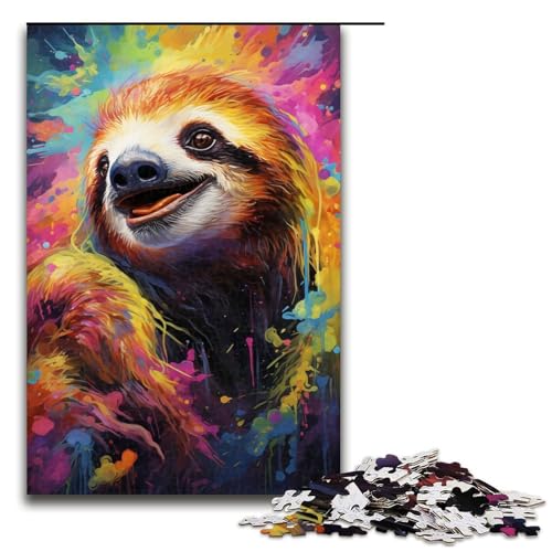Puzzle 1000 Teile Farbmalerei Faultier Puzzle für Erwachsene aus Holz Lernspiel Herausforderungsspielzeug 75 x 50 cm Puzzle 1000 Teile Farbmalerei Faultier Puzzle für Erwachsene aus Holz Lernspiel Herausforderungsspielzeug 75 x 50 cm von QSYFNBZL