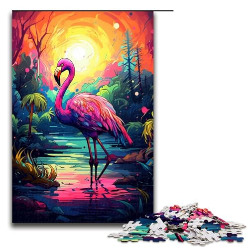 Puzzle 1000 Teile Farbmalerei Flamingo Puzzle für Erwachsene aus Holz Lernspiel Herausforderungsspielzeug 75 x 50 cm Puzzle 1000 Teile Farbmalerei Flamingo Puzzle für Erwachsene aus Holz Lernspiel Herausforderungsspielzeug 75 x 50 cm von QSYFNBZL