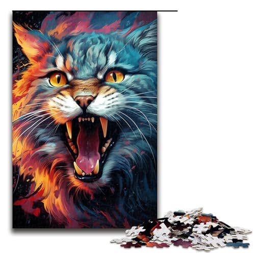 Puzzle 1000 Teile Farbzeichnung Katzen Puzzle für Erwachsene aus Holz Lernspiel Herausforderungsspielzeug 75 x 50 cm Puzzle 1000 Teile Farbzeichnung Katzen Puzzle für Erwachsene aus Holz Lernspiel Herausforderungsspielzeug 75 x 50 cm von QSYFNBZL