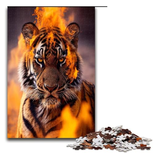 Puzzle 1000 Teile Feuertiger Puzzle für Erwachsene Holz Lernspiel Herausforderung Spielzeug 1000 PCS von QSYFNBZL