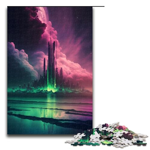 Puzzle 1000 Teile Futuristisches Stadtgebäude Puzzle für Erwachsene aus Holz Lernspiel Herausforderungsspielzeug 75 x 50 cm Puzzle 1000 Teile Futuristisches Stadtgebäude Puzzle für Erwachsene aus Holz Lernspiel Herausforderungsspielzeug 75 x 50 cm von QSYFNBZL