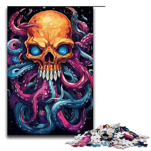 Puzzle 1000 Teile Gemälde eines bunten Totenkopf Oktopus Puzzle für Erwachsene aus Holz Lernspiel Herausforderungsspielzeug 75 x 50 cm Puzzle 1000 Teile Gemälde eines bunten Totenkopf Oktopus Puzzle für Erwachsene aus Holz Lernspiel Herausforderungsspielzeug 75 x 50 cm von QSYFNBZL