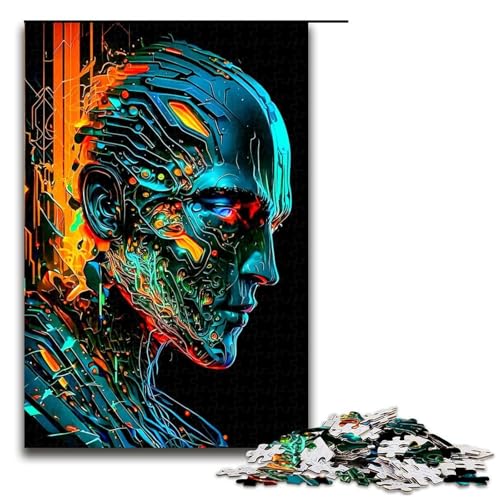 Puzzle 1000 Teile Gesicht Fantasie Puzzle für Erwachsene Holz Lernspiel Herausforderung Spielzeug 75x50cm von QSYFNBZL