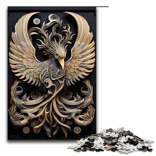 Puzzle 1000 Teile Gott Phoenix Art Deco Puzzle für Erwachsene Holz Lernspiel Herausforderung Spielzeug 75x50cm von QSYFNBZL