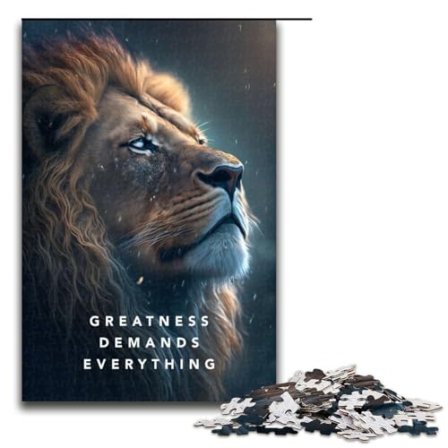 Puzzle 1000 Teile Greatness Motivation Puzzle für Erwachsene Holz Lernspiel Herausforderung Spielzeug 75x50cm von QSYFNBZL
