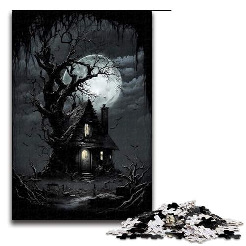 Puzzle 1000 Teile Horror Art Puzzle für Erwachsene Holz Lernspiel Herausforderung Spielzeug 75x50cm von QSYFNBZL