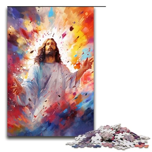 Puzzle 1000 Teile Jesus ist von Spritzern umgeben viele Bunte Puzzleteile für Erwachsene Lernspiel aus Holz Herausforderungsspielzeug 75 x 50 cm Puzzle 1000 Teile Jesus ist von Spritzern umgeben viele Bunte Puzzleteile für Erwachsene Lernspiel aus Holz Herausforderungsspielzeug 75 x 50 cm von QSYFNBZL