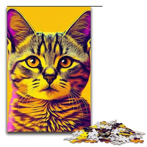 Puzzle 1000 Teile Katze Pop Art Tiergesicht Puzzle für Erwachsene Holz Lernspiel Herausforderung Spielzeug 75x50cm Puzzle 1000 Teile Katze Pop Art Tiergesicht Puzzle für Erwachsene Holz Lernspiel Herausforderung Spielzeug 75x50cm von QSYFNBZL