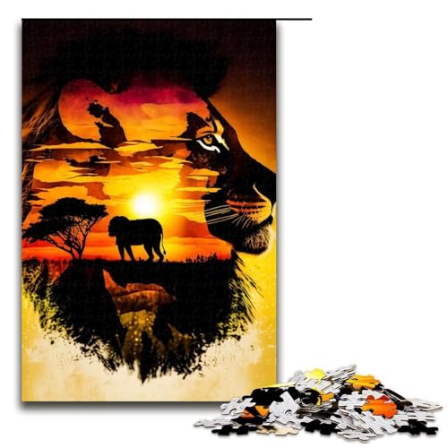 Puzzle 1000 Teile König der Löwen Puzzle für Erwachsene Lernspiel aus Holz Herausforderungsspielzeug 75 x 50 cm Puzzle 1000 Teile König der Löwen Puzzle für Erwachsene Lernspiel aus Holz Herausforderungsspielzeug 75 x 50 cm von QSYFNBZL